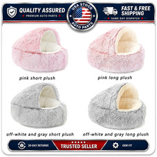 Soft Plush Cat Bed Winter Comforter Semi-Enclosed Nest Warm Pet Bed Supplies