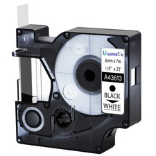 1PK Black on White Label Tape 1/4" 23ft For Dymo D1 43613 LabelManager 160 450D