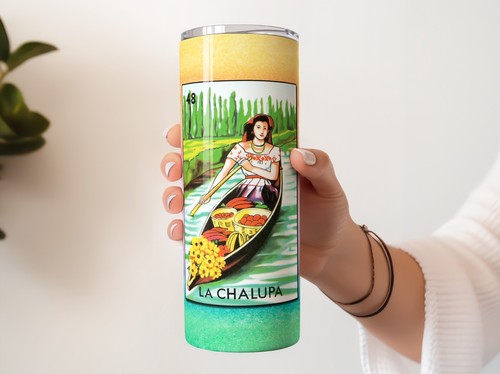 Vaso flaco de 20 oz SS acero inoxidable lotería novedad juego de cartas mexicano - Imagen 13 de 16