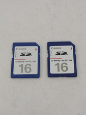 2PC Genuine Canon 16MB SD CARD FOR EARLY DIGITAL CAMERA CAMCORDER SDC-16M Tested