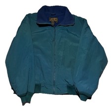 Giacca bomber uomo vintage Eddie Bauer pile teal outdoor escursionismo campeggio USA L