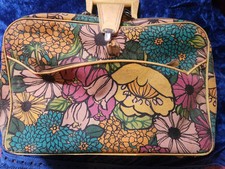 1960's Vintage Bohemian Floral Carry Case Purse Bag Hippie Flower Power