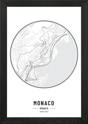 Monaco Framed Wall Art Poster Canvas Print Picture