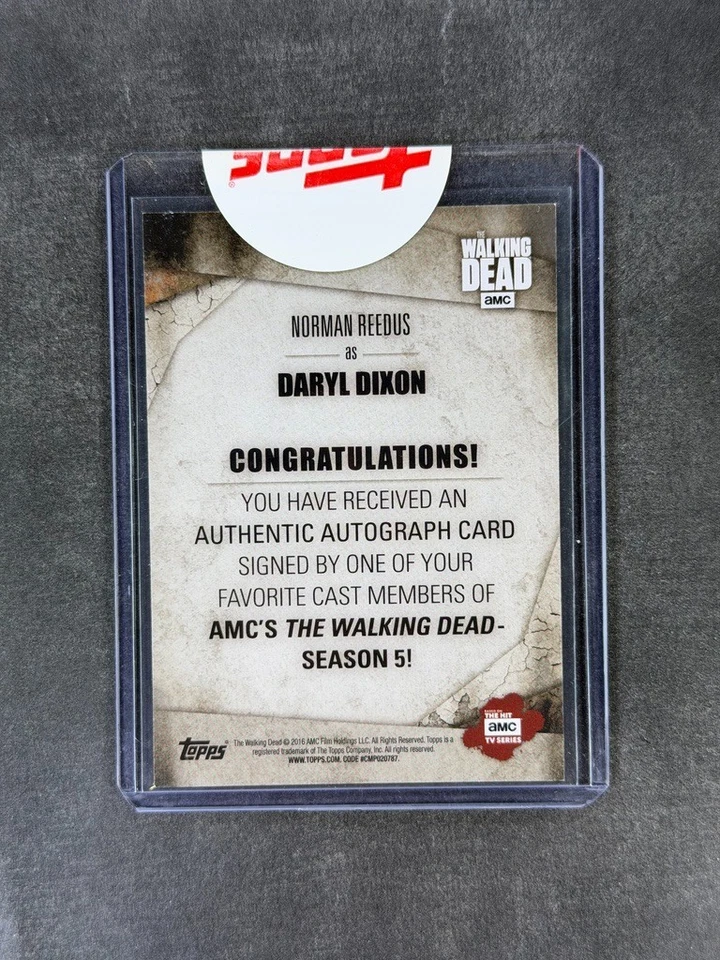 2016 Topps The Walking Dead Norman Reedus as Daryl Dixon Autograph, Topps Sealed - Image 2 of 2