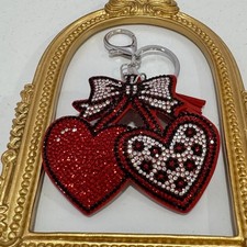 New Red Heart Cherries Keychain/Bag Charm
