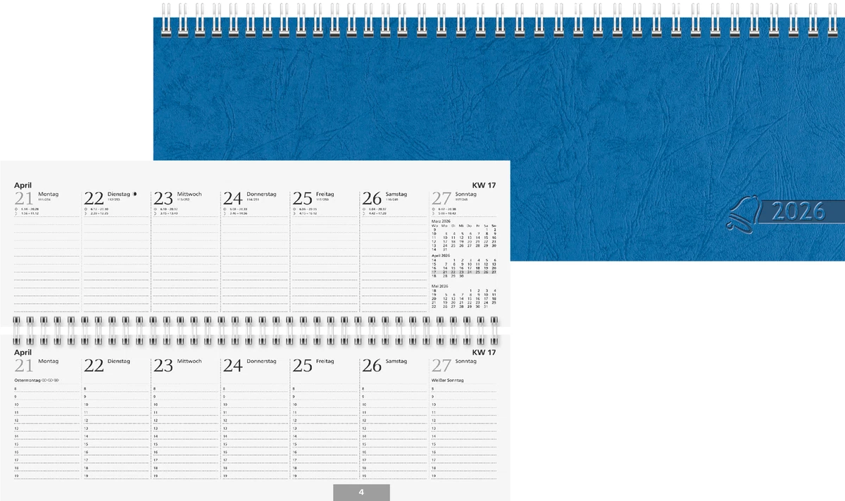 SCHREIBTISCHKALENDER 2026 / Querkalender 2026 - Eine Woche Auf Einer
