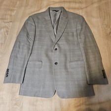 Jos A Bank Signature Collection Blazer Mens Size 42 Short Gray Plaid Silk Wool