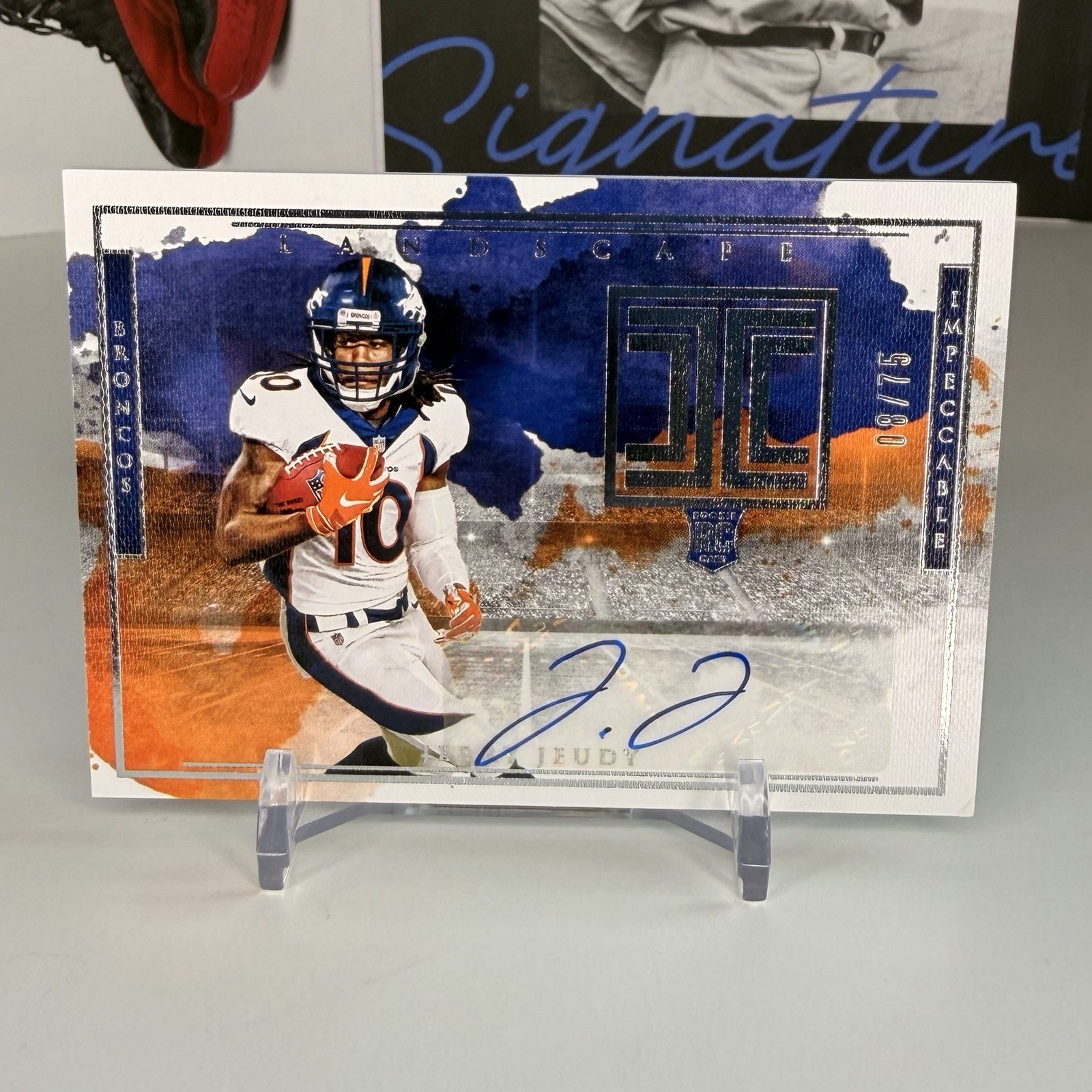 Jerry Jeudy Panini Impeccable Rookie Landscape Autographs #RLJJ Base