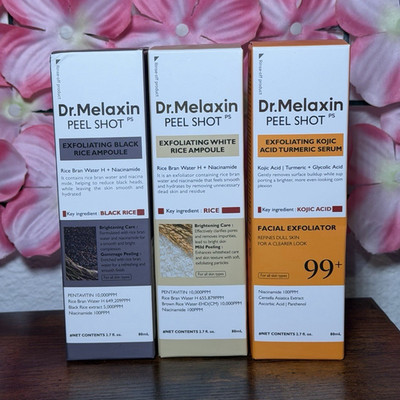 Dr.Melaxin Peel Shot Facial Exfoliator Set, Niacinamide, Kojic, Blackheads