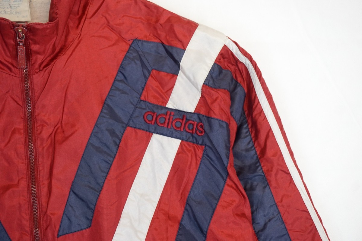 Vintage Adidas 90s Red 3 Stripe Satin Track Jacket Men's L | eBay