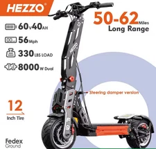 HEZZO F9 8000W Foldable Electric Scooter Adult Escooter Dual Motor 56 mph Speed