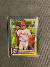 2022 Bowman Chrome Sapphire Bryson Stott RC #93 Yellow Image Variation /50