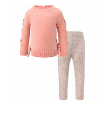 NEW DKNY Kids' Girls 2-Piece Chenille Sweater and Legging Set Size 3T