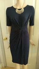 Dot Perkins (8/10) Smart Navy Multi-Season Wrap Dress Day/Evening Wear VGC
