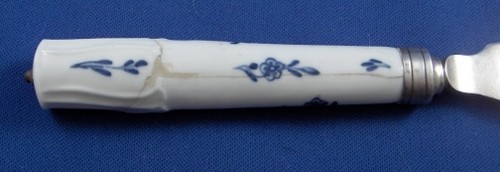 Antique 18thC Tournai Porcelain Knife Porzellan Messer Tournay Belgian Belgium - Picture 3 of 5