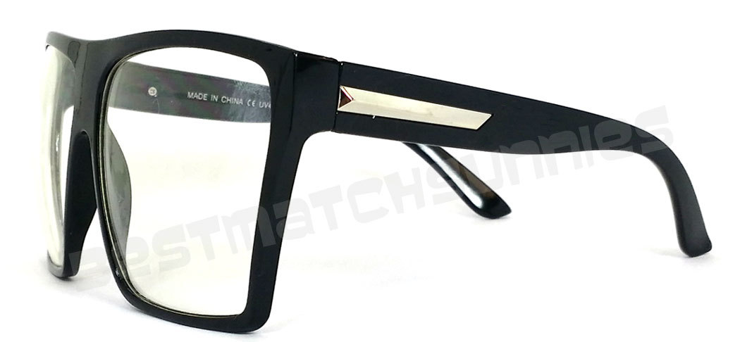 Occhiali Da Sole Oversize Square Con Lenti Chiare - Unisex Adulto - Protezione UV400