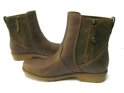 TEVA ELLERY WOMEN ANKLE BOOTS WATERPROOF LEATHER PECAN US 6 /UK 4 /EU 37 /JP 23 - Picture 4 of 6