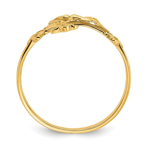 14K Solid Yellow Gold Jesus Crucifix Cross Ring - Picture 3 of 44