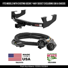 For 99-04 F250 SD Trailer Hitch w/ 4 Pin Wiring Fit w/ USCAR Plug Excl C&Cs Curt