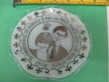 CHANCE GLASS~PRINCE CHARLES WITH LADY DIANA SPENCER1981~MARRIAGE PLATE~GLASS