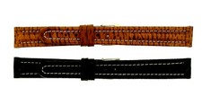 Watchband GENUINE SHARKSKIN leather 16 mm 5/8" black brown regular length strap