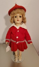 14" Mary Hoyer Compositon Doll in Red Knit Outfit