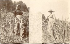 RPPC WESTERN PISTOLA HONDA GRANJEROS NIÑO PEQUEÑO RIFLE GRANDE 1910 FOTO REAL F4