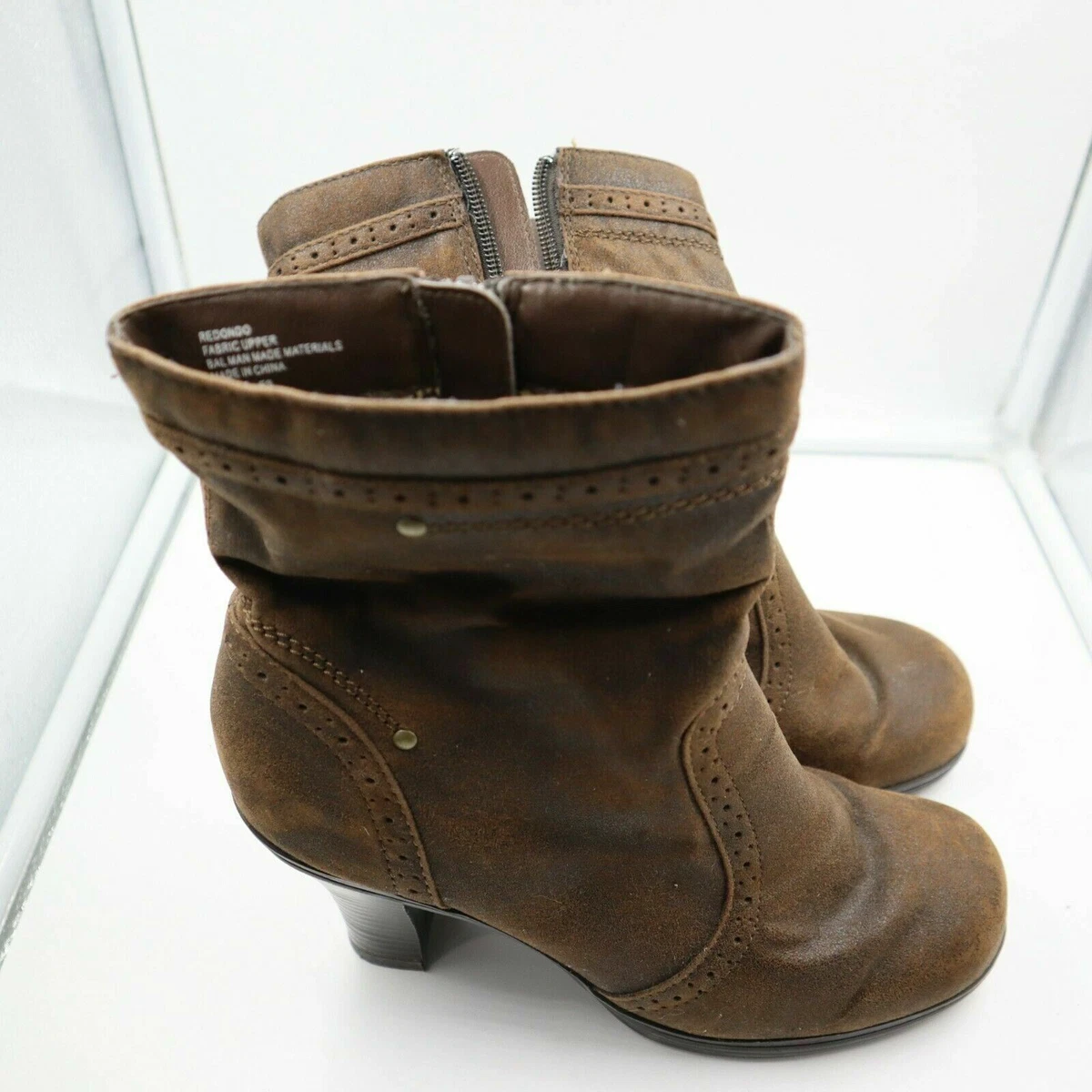 MUDD Women s Size 7.5M Vintage Brown Platform Redondo Ankle Boots