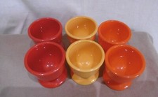 EMSA  6 Eierbecher  mit Fuß  orange rot gelb 70er
