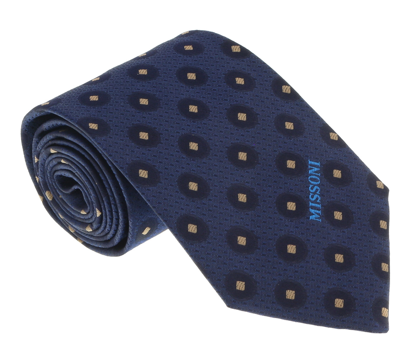 Галстук Missoni U5027 Темно-синий в горошек из 100 шелка 7690₽