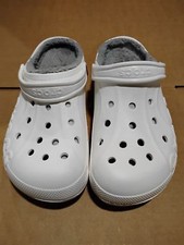 UsedLikeNew Crocs Unisex Baya Lined Clog  Fuzzy Slippers, White/Light