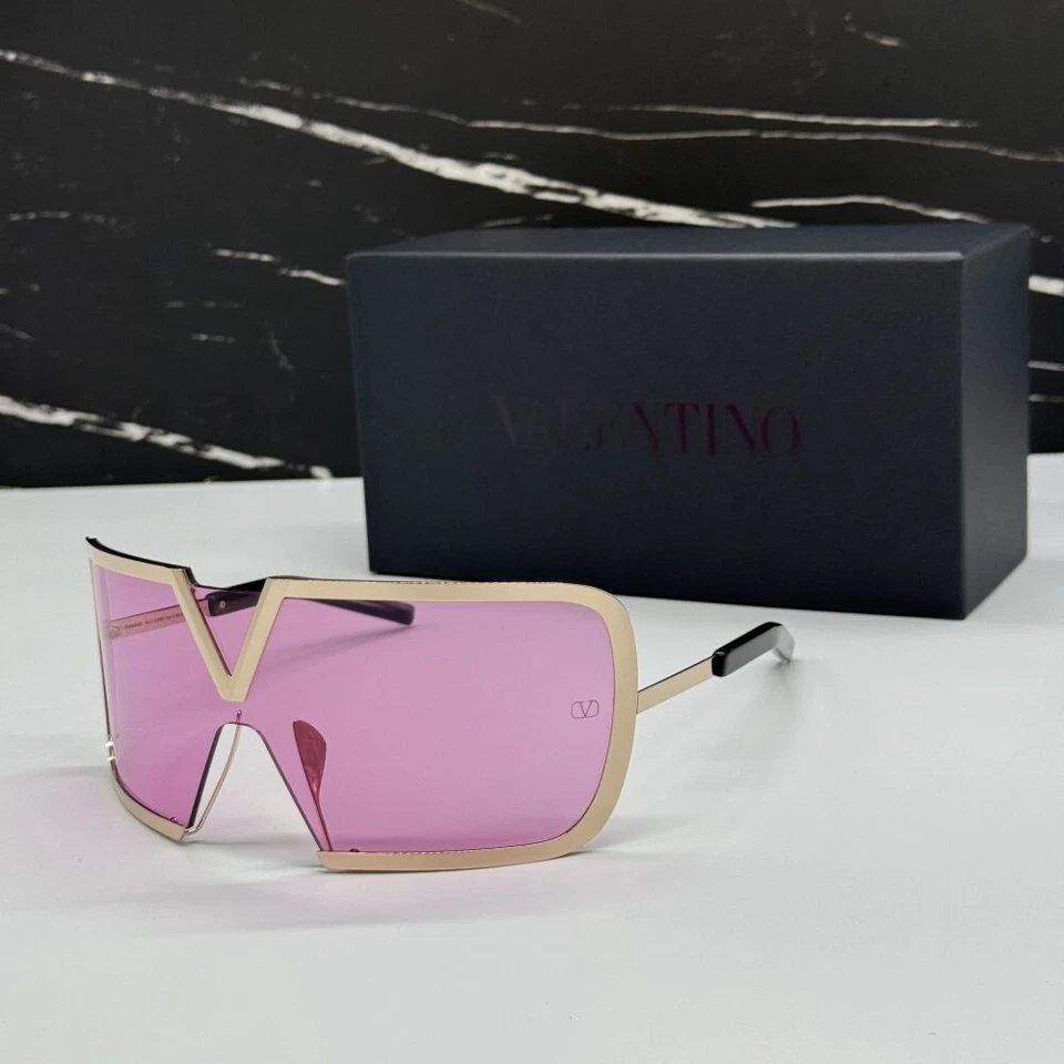 NEW VALENTINO V-ROMASK PINK SHIELD SUNGLASSES VALENTINO VLS-120C