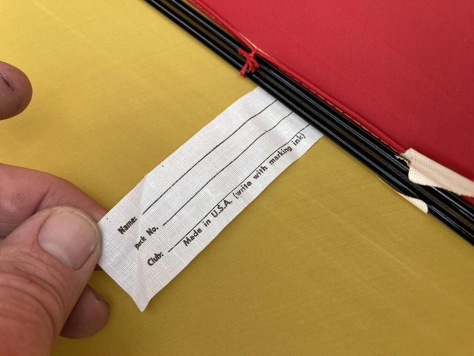 DE COLECCIÓN EE. UU. Rojo y Amarillo HUNT WILDE Corporation PARAGUAS Se Adapta a Bolsas de Golf COLORES USC Foto 3 de 4