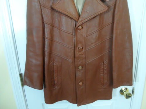 Vintage Vagabond Leather Jacket Weare New Hampshire fits Mens 42 Cognac Tan