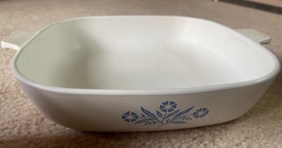 Vintage Corning Ware Blue Cornflower P-10-B 10 Inch Casserole Dish With Lid 