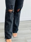 judy blue size 15/32 black distressed straight stretch jeans — photo 4