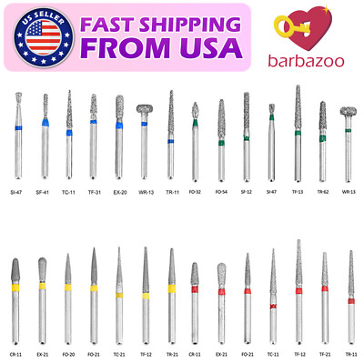 28Models Dental Diamond Grit Bur FG Medium&Coarse&Fine&Extra Fine for High Speed