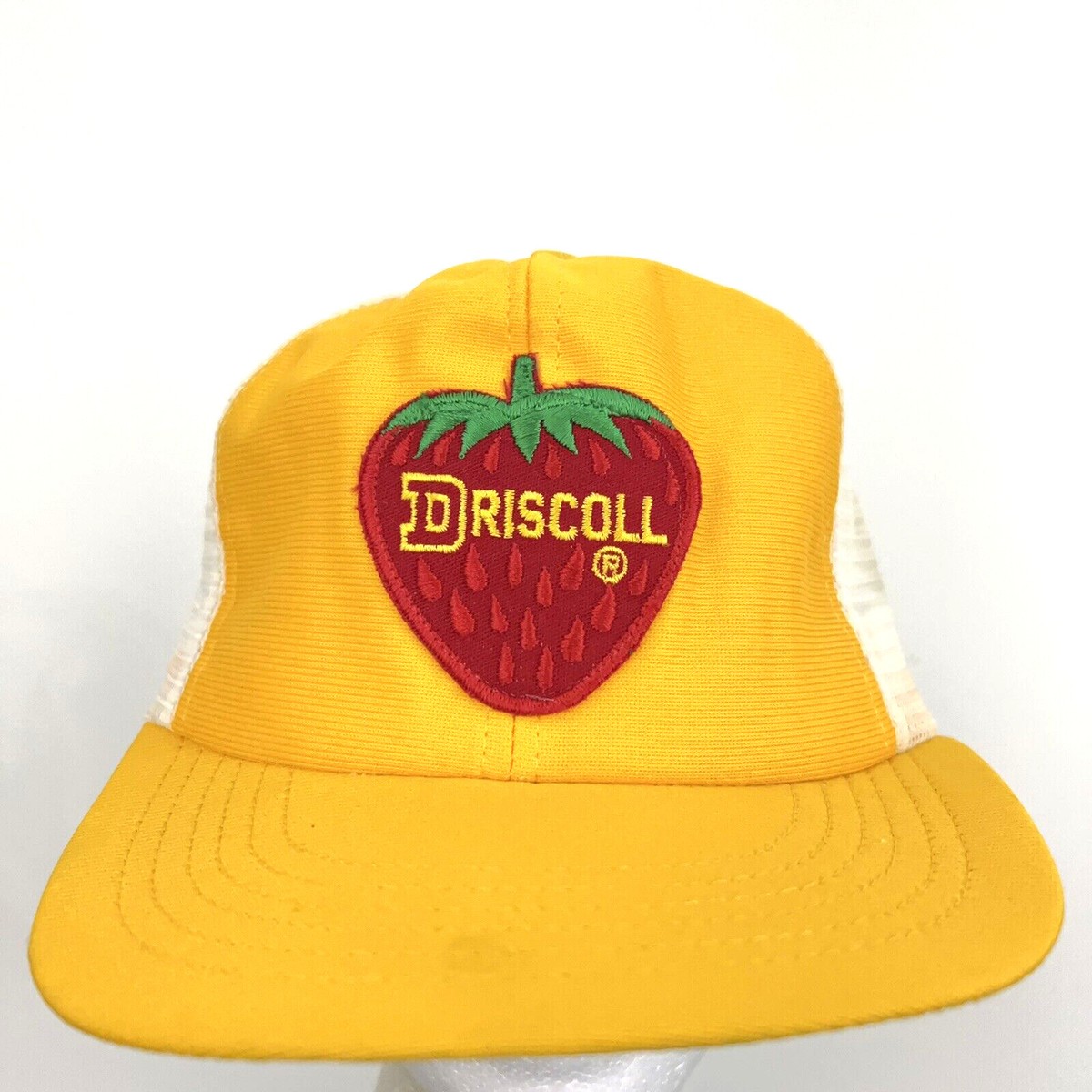 Vtg Driscoll Strawberry Patch Hat Logo Mesh USA Snap Back