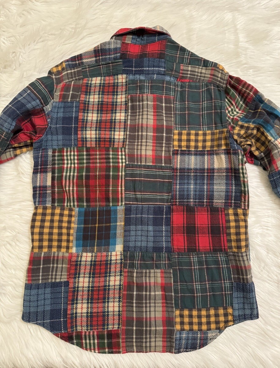 RRL Double RL Ralph Lauren Matlock Plaid Patchwork Button