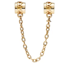 *NEW* Pandora Moments 14K Solid Gold Hearts Safety Chain 759519C00-05