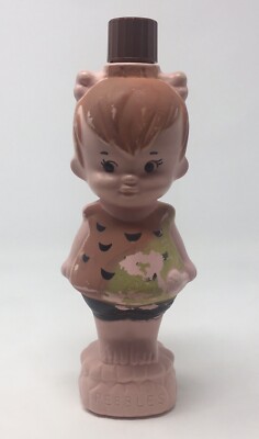 Vintage PEBBLES FLINTSTONE Purex Flinstones Bubble Bath Soap Bottle 60s Cartoon