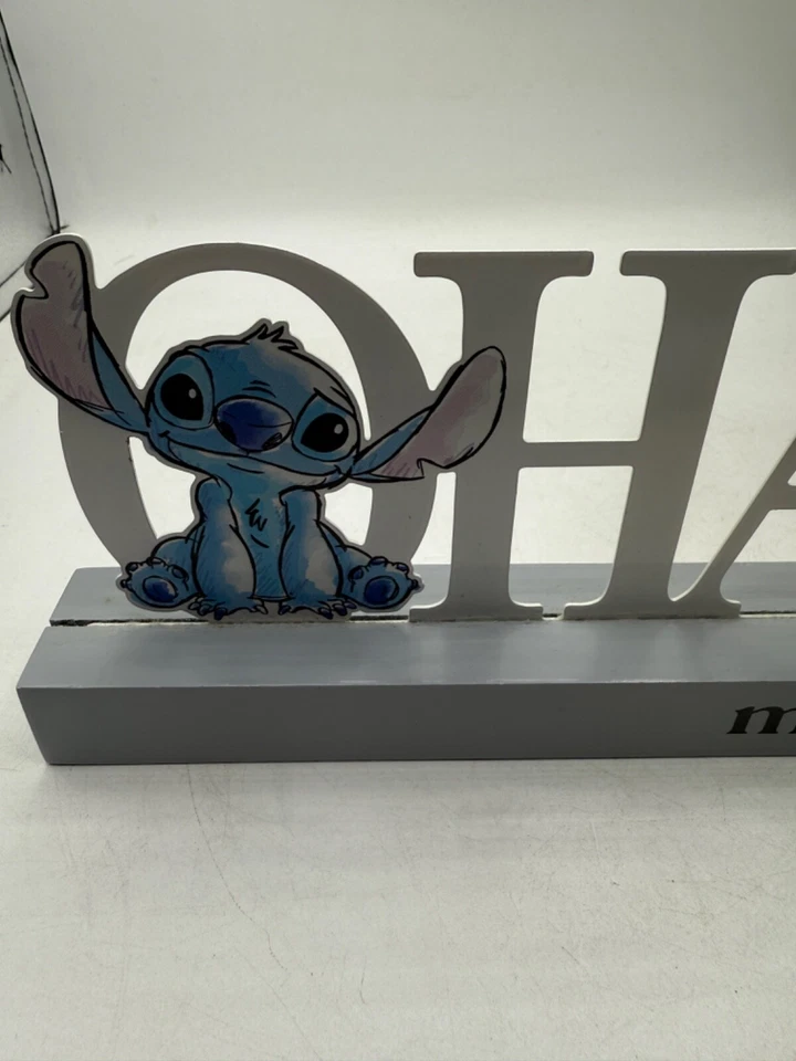 Letrero de cuidador de estante Ohana Means Family Disney decoración metal madera Lilo & Stitch Foto 4 de 4