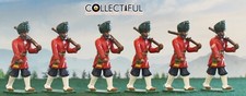 LEAD SOLDIER SET X6 -SIKH INDIAN INFANTRY - RED GREEN RAJ  BRITAINS SIZE  L132