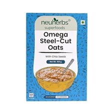Neuherbs Omega Steel Cut Oats with chia seeds 400 g for weight loss FS