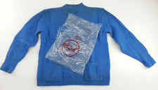 Vtg 1970  s Cunalam 100 Wool Blue Original Bag Select Sportswear Sweater