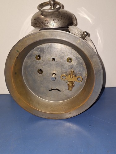 RARE ANTIQUE ANSONIA AMAZON CHIME CLOCK +ALARM WORKING PEG LEG TOP BELL MOUNTJOY - Picture 9 of 11
