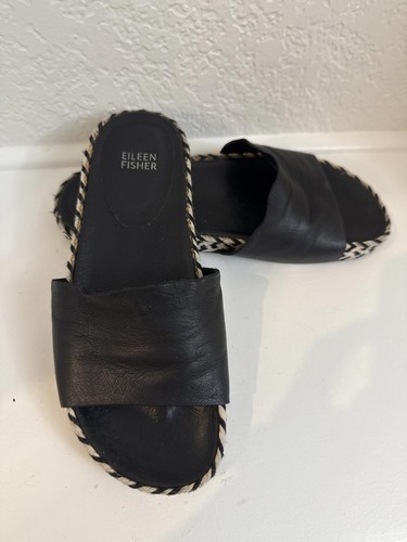 Eileen Fisher Pear Leather Slide Size 6 - Picture 2 of 9