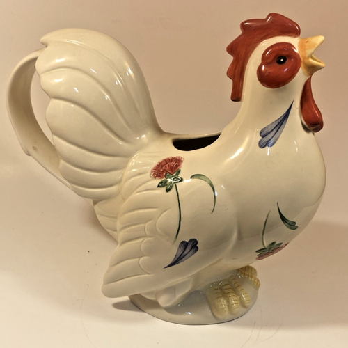 LENOX Rooster Pitcher - Poppies On Blue Barnyard Collection
