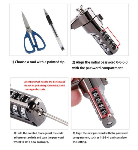 3 * 7 Lock Hole Universal Laptop Lock /Password lock /Monitor Password Lock - Picture 9 of 10
