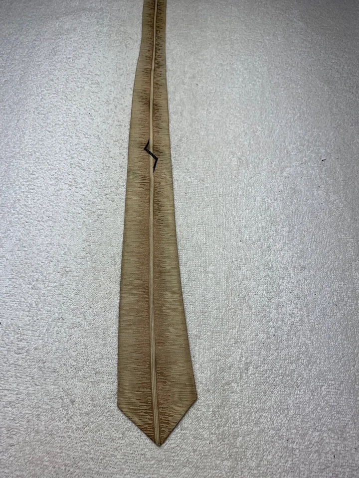 CORBATA VINTAGE PARA HOMBRE AÑOS 40-70 MODA DIVERTIDA BEIGE CON ORO 2,5 X 54 Foto 2 de 3